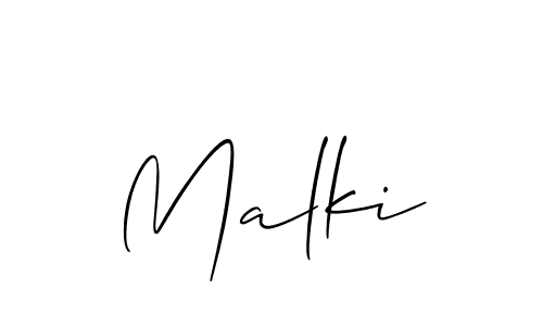 Malki stylish signature style. Best Handwritten Sign (Allison_Script) for my name. Handwritten Signature Collection Ideas for my name Malki. Malki signature style 2 images and pictures png