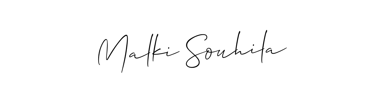 Also You can easily find your signature by using the search form. We will create Malki Souhila name handwritten signature images for you free of cost using Allison_Script sign style. Malki Souhila signature style 2 images and pictures png
