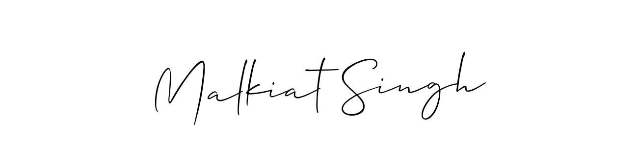 How to make Malkiat Singh name signature. Use Allison_Script style for creating short signs online. This is the latest handwritten sign. Malkiat Singh signature style 2 images and pictures png