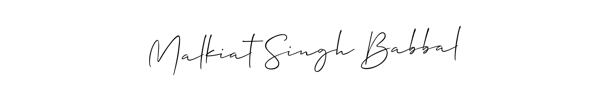 How to make Malkiat Singh Babbal signature? Allison_Script is a professional autograph style. Create handwritten signature for Malkiat Singh Babbal name. Malkiat Singh Babbal signature style 2 images and pictures png