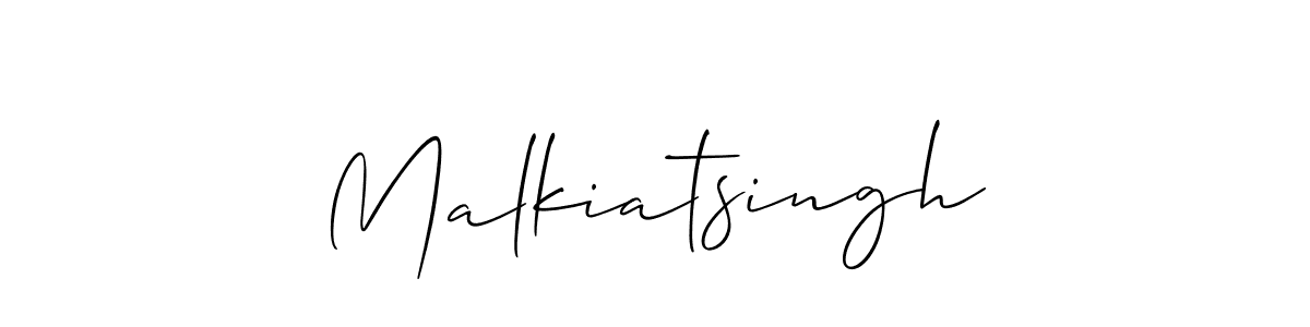 The best way (Allison_Script) to make a short signature is to pick only two or three words in your name. The name Malkiatsingh include a total of six letters. For converting this name. Malkiatsingh signature style 2 images and pictures png