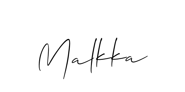 Make a beautiful signature design for name Malkka. With this signature (Allison_Script) style, you can create a handwritten signature for free. Malkka signature style 2 images and pictures png