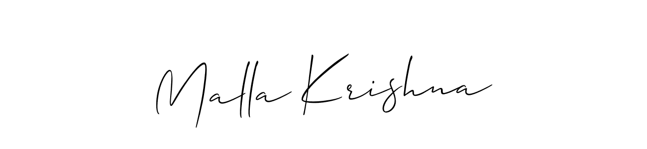 It looks lik you need a new signature style for name Malla Krishna. Design unique handwritten (Allison_Script) signature with our free signature maker in just a few clicks. Malla Krishna signature style 2 images and pictures png
