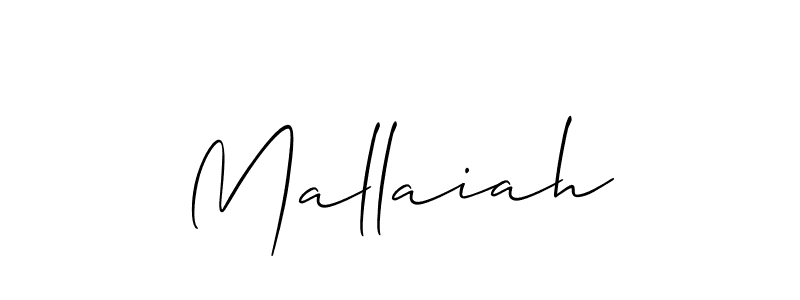 Use a signature maker to create a handwritten signature online. With this signature software, you can design (Allison_Script) your own signature for name Mallaiah. Mallaiah signature style 2 images and pictures png