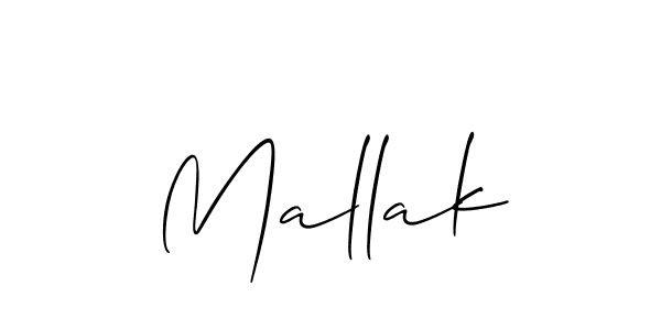 Make a beautiful signature design for name Mallak. With this signature (Allison_Script) style, you can create a handwritten signature for free. Mallak signature style 2 images and pictures png