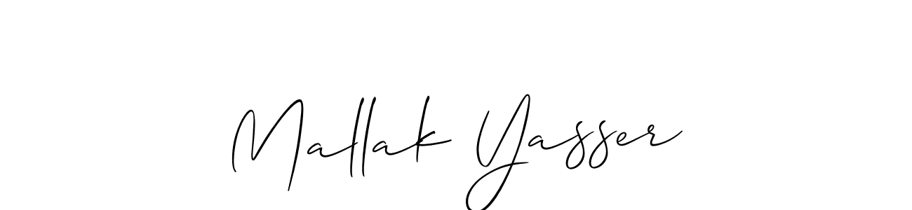 How to Draw Mallak Yasser signature style? Allison_Script is a latest design signature styles for name Mallak Yasser. Mallak Yasser signature style 2 images and pictures png