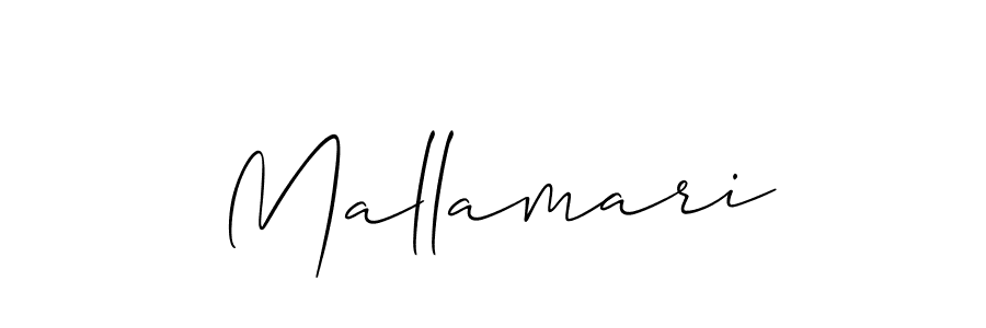How to make Mallamari signature? Allison_Script is a professional autograph style. Create handwritten signature for Mallamari name. Mallamari signature style 2 images and pictures png