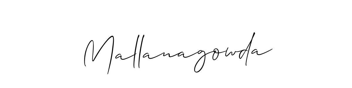 Use a signature maker to create a handwritten signature online. With this signature software, you can design (Allison_Script) your own signature for name Mallanagowda. Mallanagowda signature style 2 images and pictures png