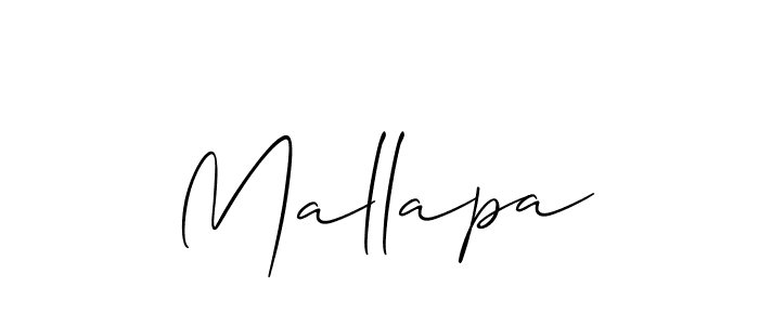 The best way (Allison_Script) to make a short signature is to pick only two or three words in your name. The name Mallapa include a total of six letters. For converting this name. Mallapa signature style 2 images and pictures png