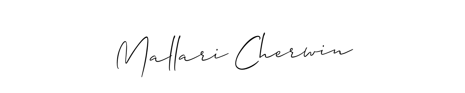 Create a beautiful signature design for name Mallari Cherwin. With this signature (Allison_Script) fonts, you can make a handwritten signature for free. Mallari Cherwin signature style 2 images and pictures png