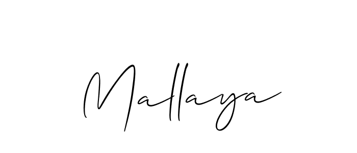 Also we have Mallaya name is the best signature style. Create professional handwritten signature collection using Allison_Script autograph style. Mallaya signature style 2 images and pictures png