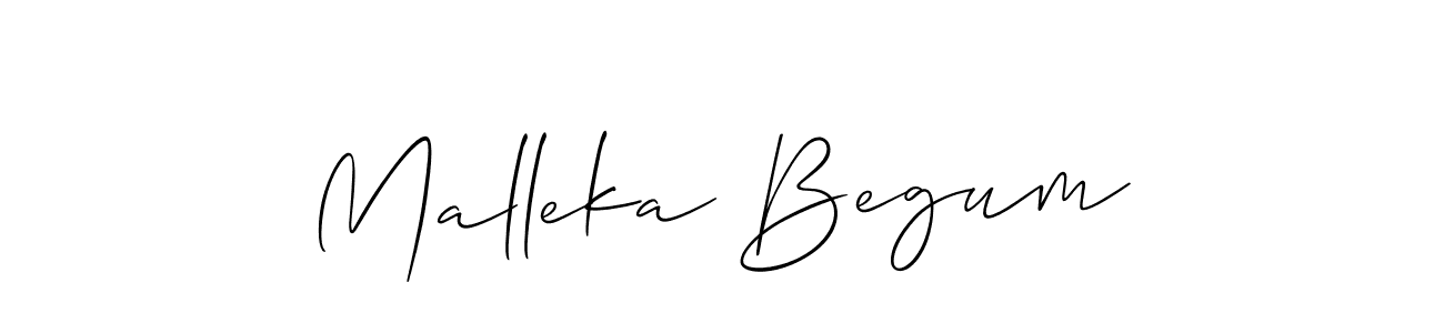 You should practise on your own different ways (Allison_Script) to write your name (Malleka Begum) in signature. don't let someone else do it for you. Malleka Begum signature style 2 images and pictures png