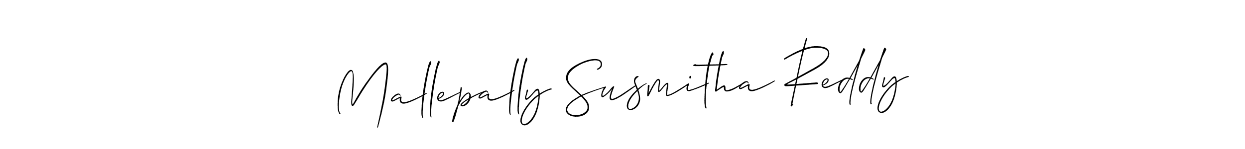 How to make Mallepally Susmitha Reddy name signature. Use Allison_Script style for creating short signs online. This is the latest handwritten sign. Mallepally Susmitha Reddy signature style 2 images and pictures png