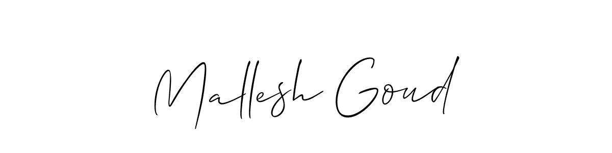 Allison_Script is a professional signature style that is perfect for those who want to add a touch of class to their signature. It is also a great choice for those who want to make their signature more unique. Get Mallesh Goud name to fancy signature for free. Mallesh Goud signature style 2 images and pictures png