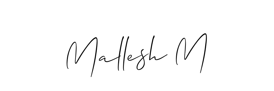 How to make Mallesh M signature? Allison_Script is a professional autograph style. Create handwritten signature for Mallesh M name. Mallesh M signature style 2 images and pictures png