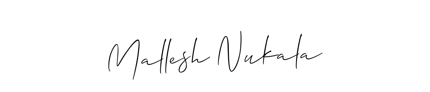 Make a short Mallesh Nukala signature style. Manage your documents anywhere anytime using Allison_Script. Create and add eSignatures, submit forms, share and send files easily. Mallesh Nukala signature style 2 images and pictures png