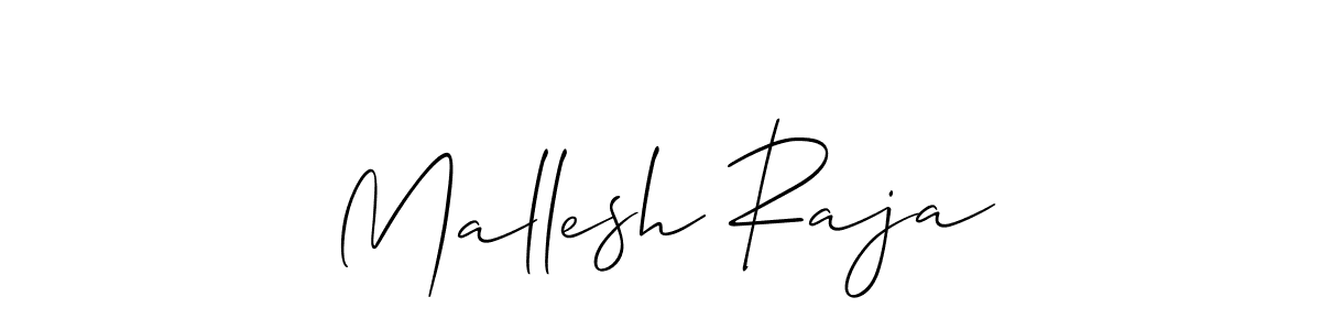 How to make Mallesh Raja name signature. Use Allison_Script style for creating short signs online. This is the latest handwritten sign. Mallesh Raja signature style 2 images and pictures png