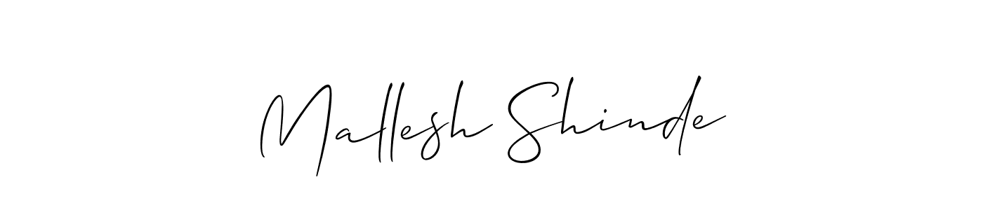 The best way (Allison_Script) to make a short signature is to pick only two or three words in your name. The name Mallesh Shinde include a total of six letters. For converting this name. Mallesh Shinde signature style 2 images and pictures png