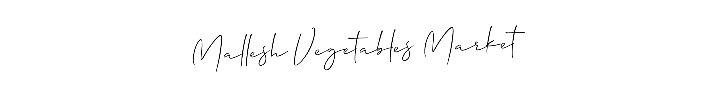 How to Draw Mallesh Vegetables Market signature style? Allison_Script is a latest design signature styles for name Mallesh Vegetables Market. Mallesh Vegetables Market signature style 2 images and pictures png