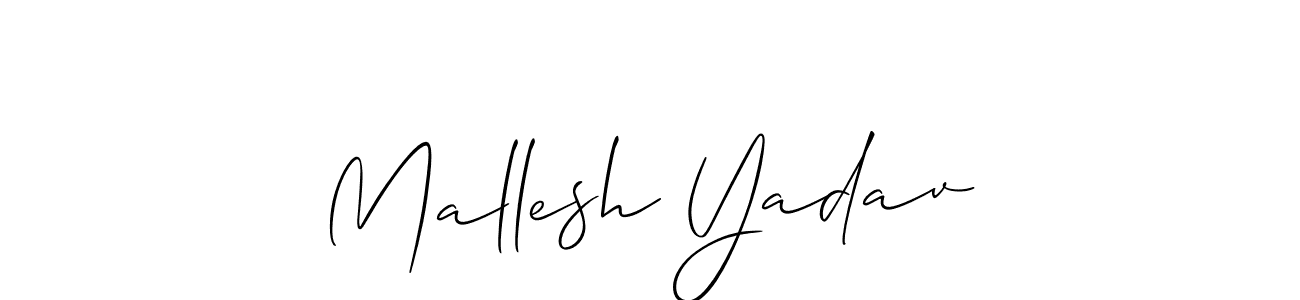 Create a beautiful signature design for name Mallesh Yadav. With this signature (Allison_Script) fonts, you can make a handwritten signature for free. Mallesh Yadav signature style 2 images and pictures png