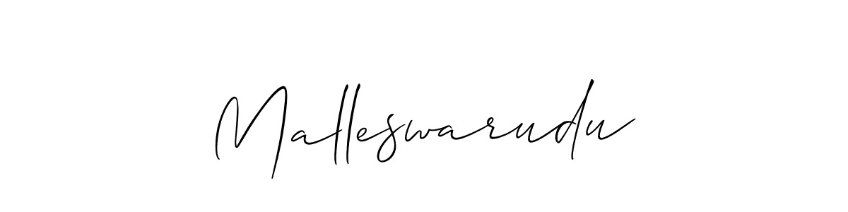 How to make Malleswarudu signature? Allison_Script is a professional autograph style. Create handwritten signature for Malleswarudu name. Malleswarudu signature style 2 images and pictures png