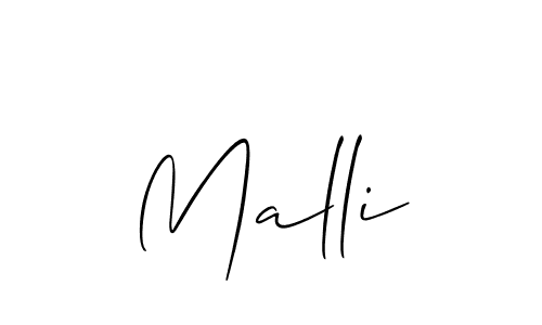 Make a beautiful signature design for name Malli. With this signature (Allison_Script) style, you can create a handwritten signature for free. Malli signature style 2 images and pictures png