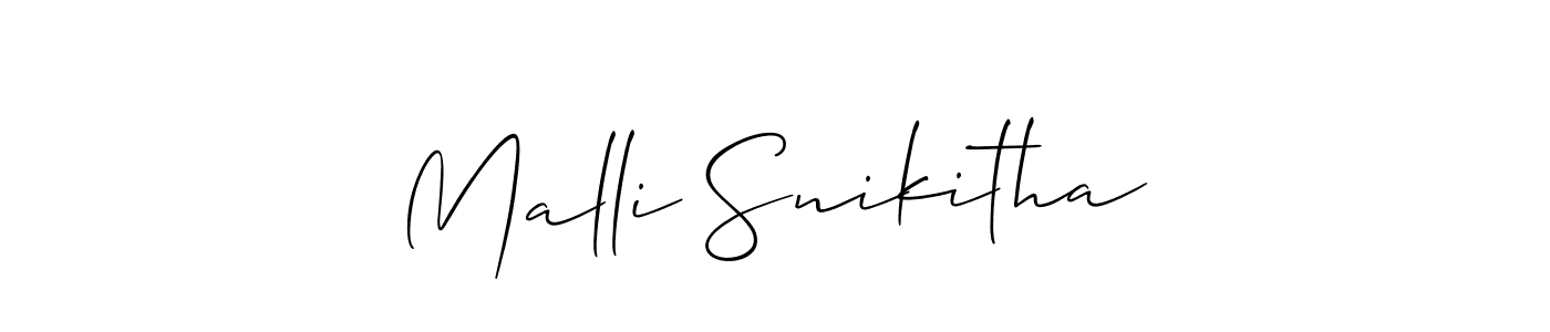 Malli Snikitha stylish signature style. Best Handwritten Sign (Allison_Script) for my name. Handwritten Signature Collection Ideas for my name Malli Snikitha. Malli Snikitha signature style 2 images and pictures png