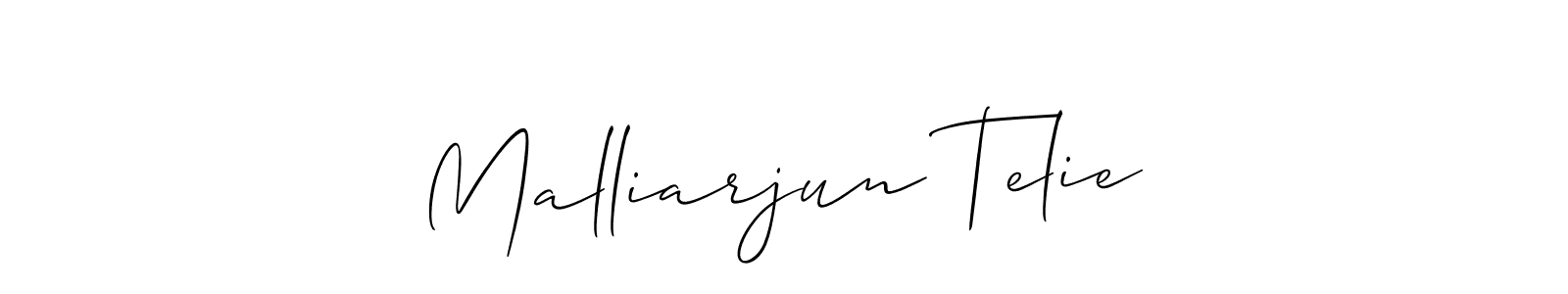 Use a signature maker to create a handwritten signature online. With this signature software, you can design (Allison_Script) your own signature for name Malliarjun Telie. Malliarjun Telie signature style 2 images and pictures png