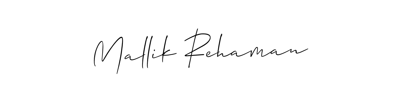 It looks lik you need a new signature style for name Mallik Rehaman. Design unique handwritten (Allison_Script) signature with our free signature maker in just a few clicks. Mallik Rehaman signature style 2 images and pictures png