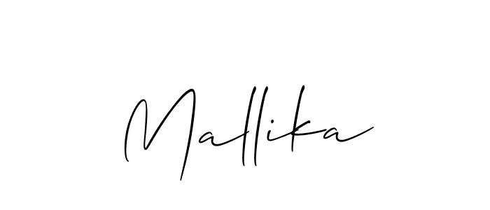 if you are searching for the best signature style for your name Mallika. so please give up your signature search. here we have designed multiple signature styles  using Allison_Script. Mallika signature style 2 images and pictures png