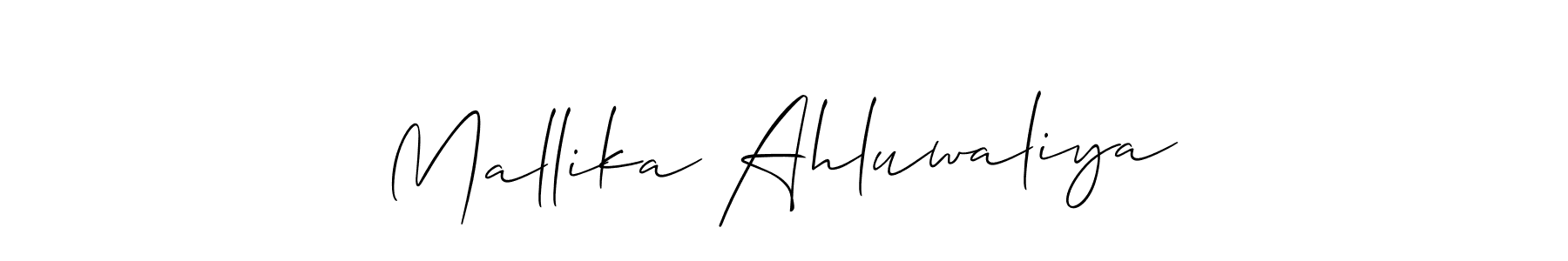 You should practise on your own different ways (Allison_Script) to write your name (Mallika Ahluwaliya) in signature. don't let someone else do it for you. Mallika Ahluwaliya signature style 2 images and pictures png