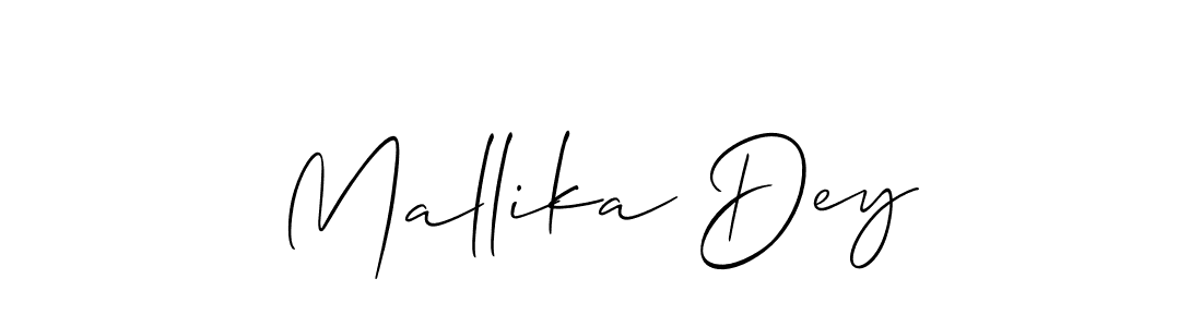 Mallika Dey stylish signature style. Best Handwritten Sign (Allison_Script) for my name. Handwritten Signature Collection Ideas for my name Mallika Dey. Mallika Dey signature style 2 images and pictures png