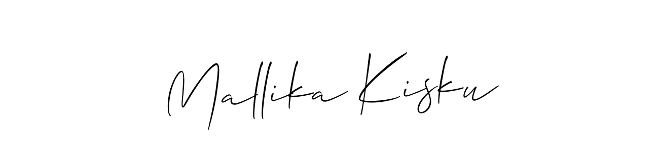Make a beautiful signature design for name Mallika Kisku. With this signature (Allison_Script) style, you can create a handwritten signature for free. Mallika Kisku signature style 2 images and pictures png