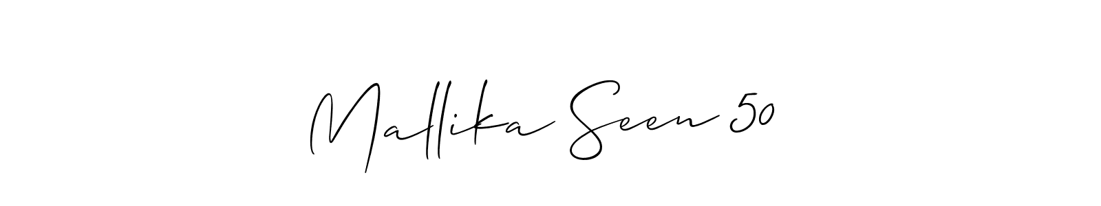 Once you've used our free online signature maker to create your best signature Allison_Script style, it's time to enjoy all of the benefits that Mallika Seen 50  name signing documents. Mallika Seen 50  signature style 2 images and pictures png