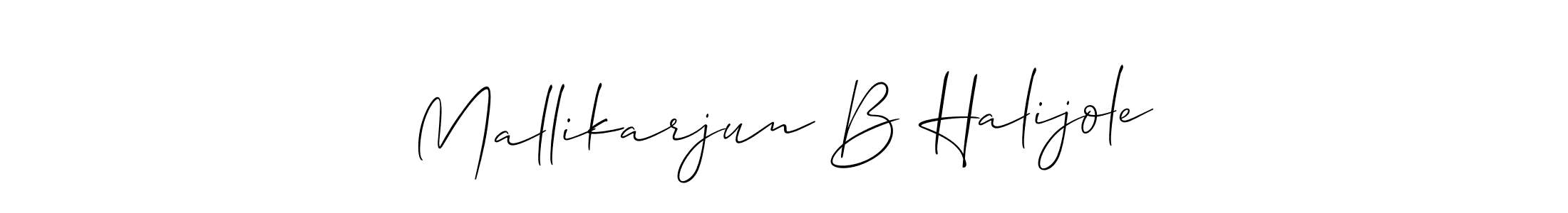 Allison_Script is a professional signature style that is perfect for those who want to add a touch of class to their signature. It is also a great choice for those who want to make their signature more unique. Get Mallikarjun B Halijole name to fancy signature for free. Mallikarjun B Halijole signature style 2 images and pictures png