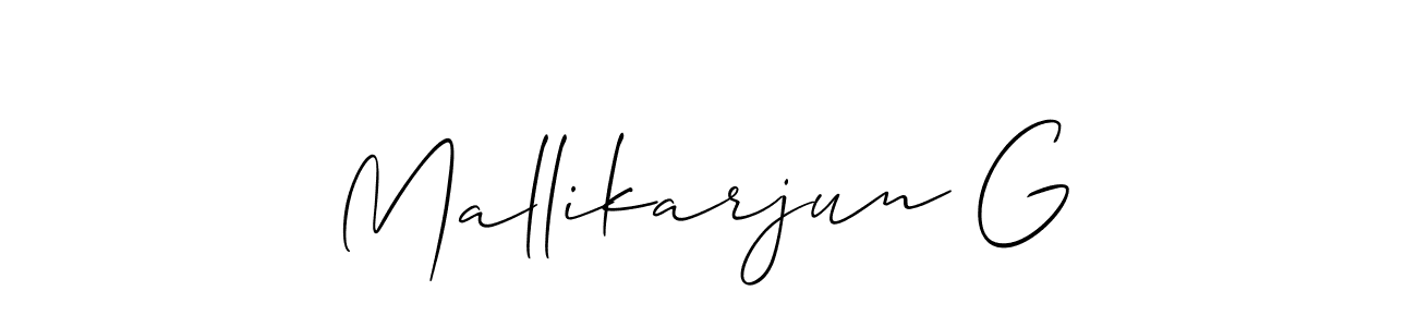 You should practise on your own different ways (Allison_Script) to write your name (Mallikarjun G) in signature. don't let someone else do it for you. Mallikarjun G signature style 2 images and pictures png