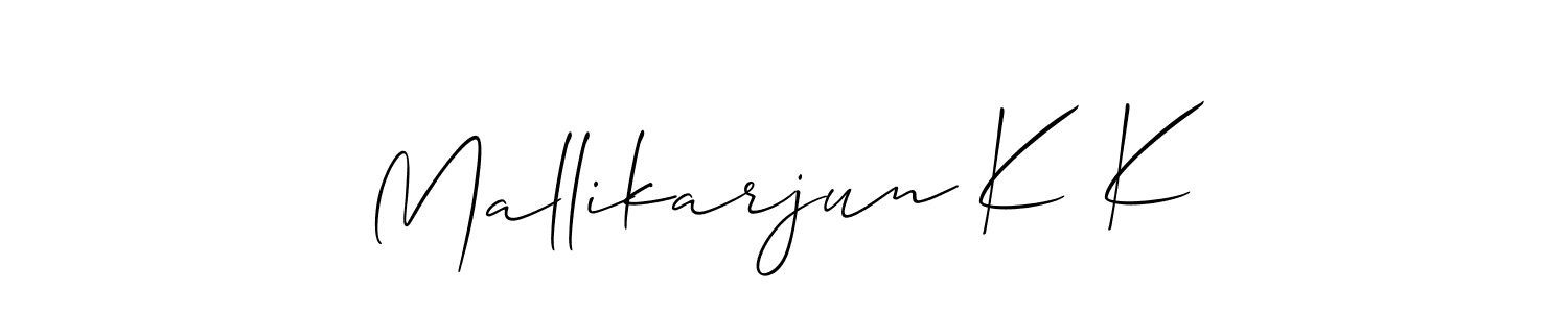 Also we have Mallikarjun K K name is the best signature style. Create professional handwritten signature collection using Allison_Script autograph style. Mallikarjun K K signature style 2 images and pictures png