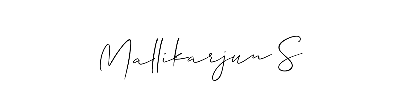 How to make Mallikarjun S name signature. Use Allison_Script style for creating short signs online. This is the latest handwritten sign. Mallikarjun S signature style 2 images and pictures png