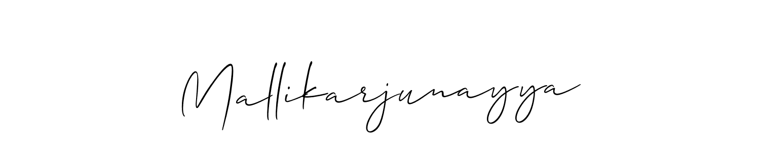 Use a signature maker to create a handwritten signature online. With this signature software, you can design (Allison_Script) your own signature for name Mallikarjunayya. Mallikarjunayya signature style 2 images and pictures png