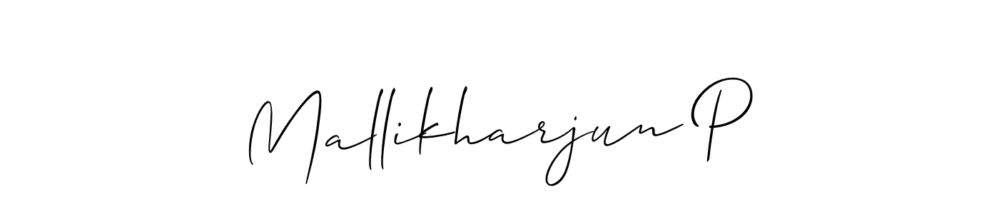 How to make Mallikharjun P signature? Allison_Script is a professional autograph style. Create handwritten signature for Mallikharjun P name. Mallikharjun P signature style 2 images and pictures png