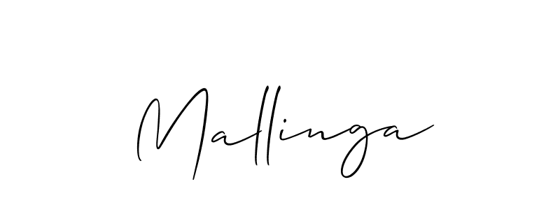 Create a beautiful signature design for name Mallinga. With this signature (Allison_Script) fonts, you can make a handwritten signature for free. Mallinga signature style 2 images and pictures png