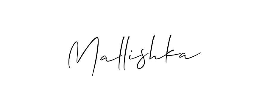 How to make Mallishka name signature. Use Allison_Script style for creating short signs online. This is the latest handwritten sign. Mallishka signature style 2 images and pictures png