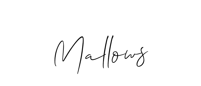 It looks lik you need a new signature style for name Mallows. Design unique handwritten (Allison_Script) signature with our free signature maker in just a few clicks. Mallows signature style 2 images and pictures png