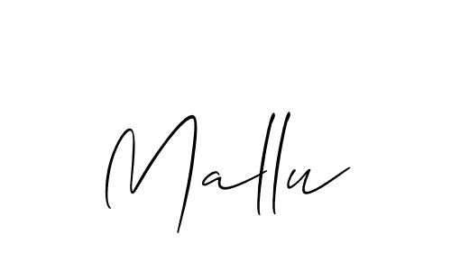 Design your own signature with our free online signature maker. With this signature software, you can create a handwritten (Allison_Script) signature for name Mallu. Mallu signature style 2 images and pictures png