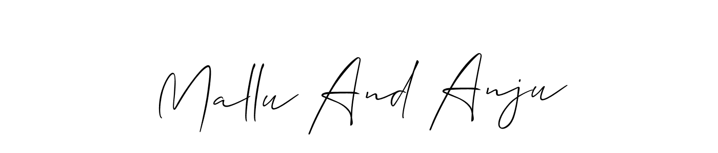 Similarly Allison_Script is the best handwritten signature design. Signature creator online .You can use it as an online autograph creator for name Mallu And Anju. Mallu And Anju signature style 2 images and pictures png
