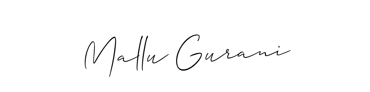 Similarly Allison_Script is the best handwritten signature design. Signature creator online .You can use it as an online autograph creator for name Mallu Gurani. Mallu Gurani signature style 2 images and pictures png