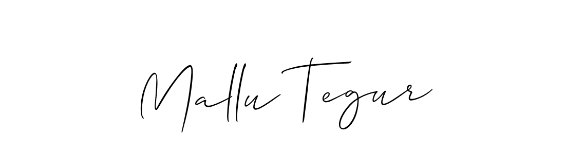 Create a beautiful signature design for name Mallu Tegur. With this signature (Allison_Script) fonts, you can make a handwritten signature for free. Mallu Tegur signature style 2 images and pictures png