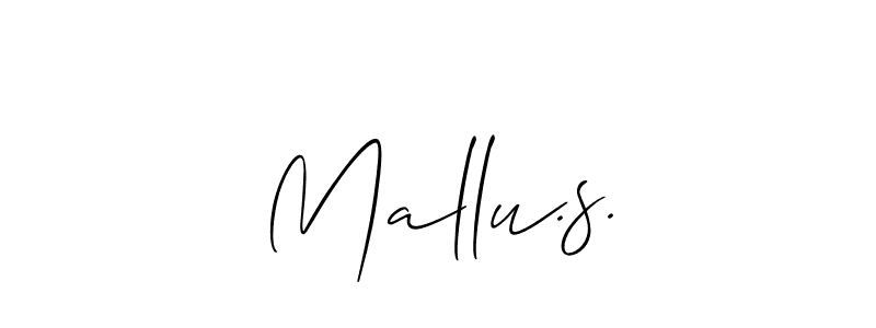 How to make Mallu.s. name signature. Use Allison_Script style for creating short signs online. This is the latest handwritten sign. Mallu.s. signature style 2 images and pictures png