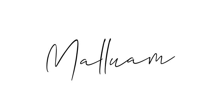 Make a beautiful signature design for name Malluam. With this signature (Allison_Script) style, you can create a handwritten signature for free. Malluam signature style 2 images and pictures png