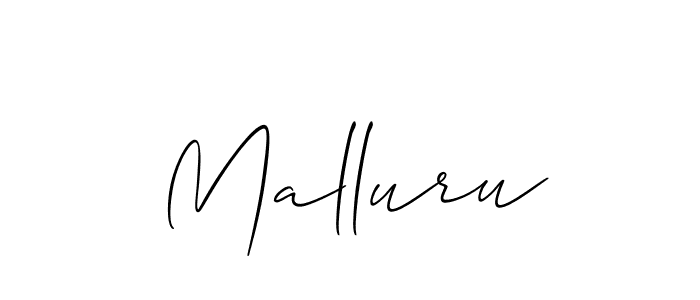 How to Draw Malluru signature style? Allison_Script is a latest design signature styles for name Malluru. Malluru signature style 2 images and pictures png